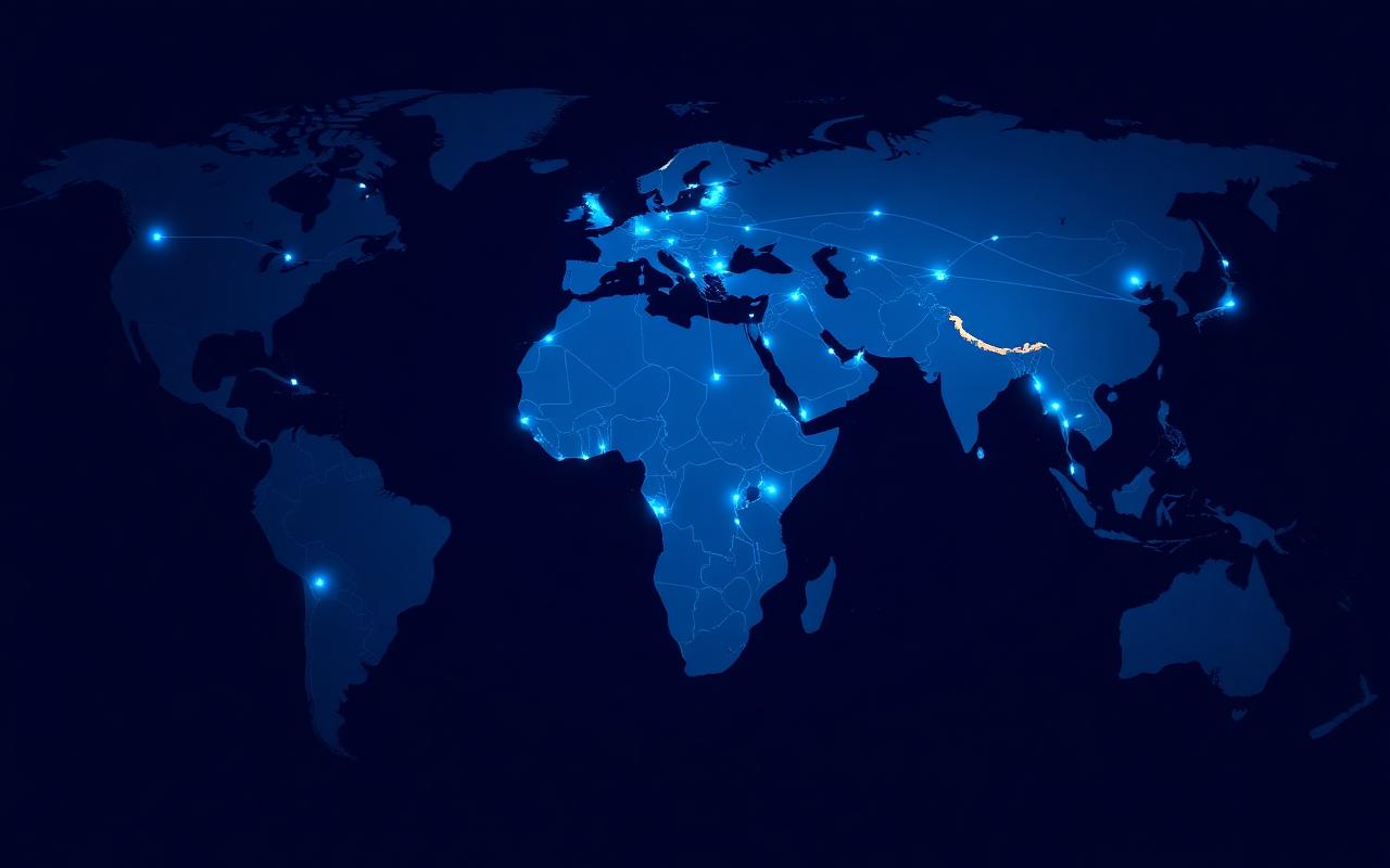 World map showing markets served